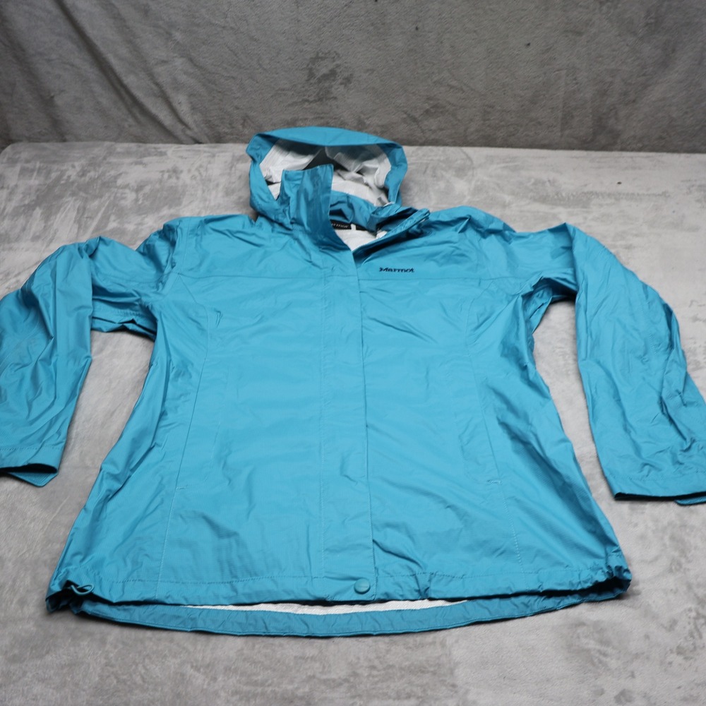 Marmot Jacket Women Large Blue Precip Ripstop Wind Rain Pit Zip Light Outdoor